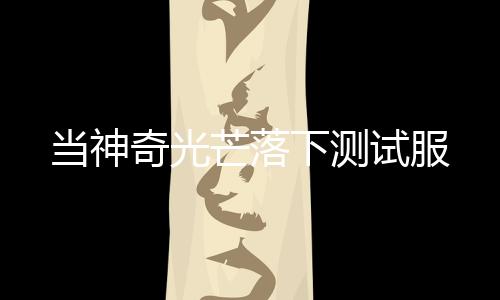 当神奇光芒落下测试服